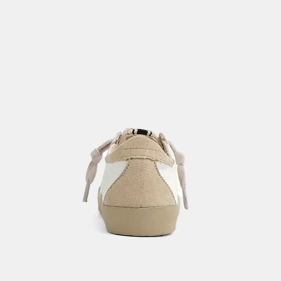 NIB "SHU SHOP" SHOE MIA SNEAKER TODDLER 12 LACES IVORY/BEIGE STAR MSRP $69.90 - Picture 3 of 5